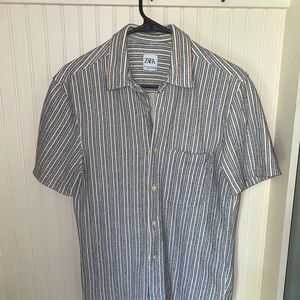Mens Zara Striped Textured shirt S